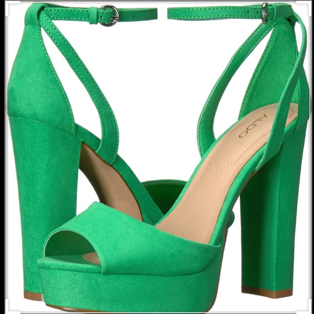 Aldo Green Platform Sandals